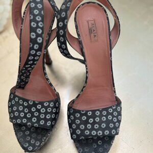 Alia Platform Black/White Flower Dot Platform Sandals